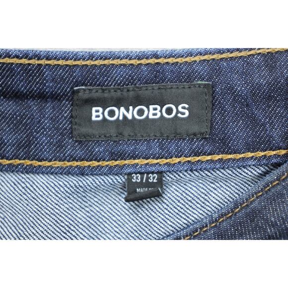 Bonobos Jeans Mens 33 x 32 Blue Cotton Blend Stretch Athletic Fit Dark Wash - Picture 3 of 8